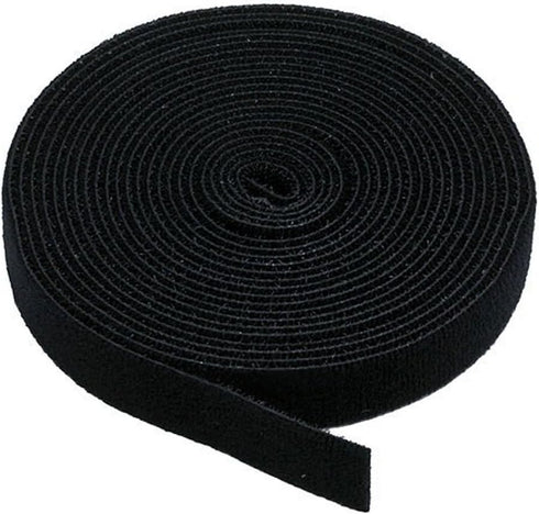 Reusable Hook & Loop Strong Grip Fastener Roll 1" x 16' (1" Wide, 16 Feet Long) - Black...