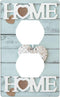 Home Sweet Blue And White Plate Decorative Light Switch Cover 1-Gang Single Duplex Outlet Faceplate for Kitchen Bathroom Bedroom Room Receptacle...