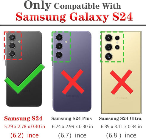 for Samsung Galaxy S24 Case: Galaxy S24 Case with HD Screen Protector - Military Grade Protective Cases with Ring for Samsung S24(Army Green)...