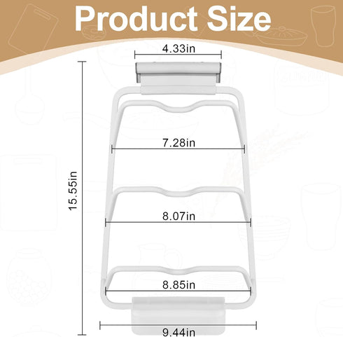 Pot Lid Organizer Rack, 3-Tier Pan rack,Space Aluminum Multifunctional Pot and Pan Organizer,No drilling Wall Pot Rack,With water receiver Pots an...