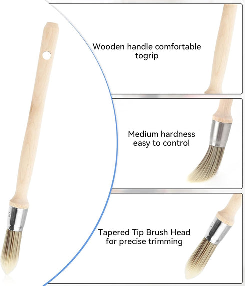 Trim Painting Tool,Small Paint Brush for Touch Ups,Walls Edge Painting Tool, Round Paint Brush House Wall Corners and Art Application,(0.6inch,15m...