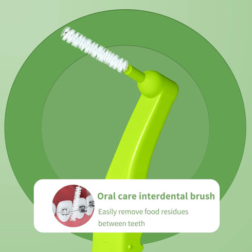32 Count Interdental Brush Cleaners Dental Brushes Toothpick Tooth Flossing Head Oral Dental Hygiene Brush Interdental Angle Brushes with Portable...