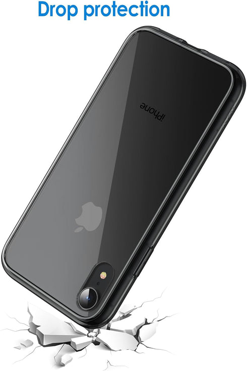 JETech Case for iPhone XR 6.1-Inch, Non-Yellowing Shockproof Phone Bumper Cover, Anti-Scratch Clear Back (Black)...