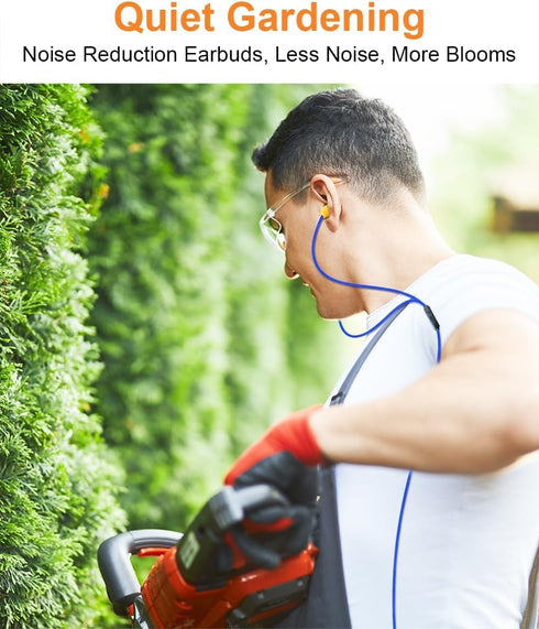 HomeSpot KR10J Work Earbuds, 27dB NRR, 3.5mm Wired Headphones with in-line Control and Mic, Noise Reduction for Work Construction, Lawn Mowing......