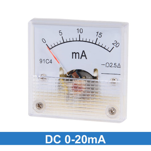 uxcell Analog Current Panel Meter DC 0-20mA 91C4 Ammeter for Circuit Testing Charging Battery Ampere Tester Gauge Pack of 1...