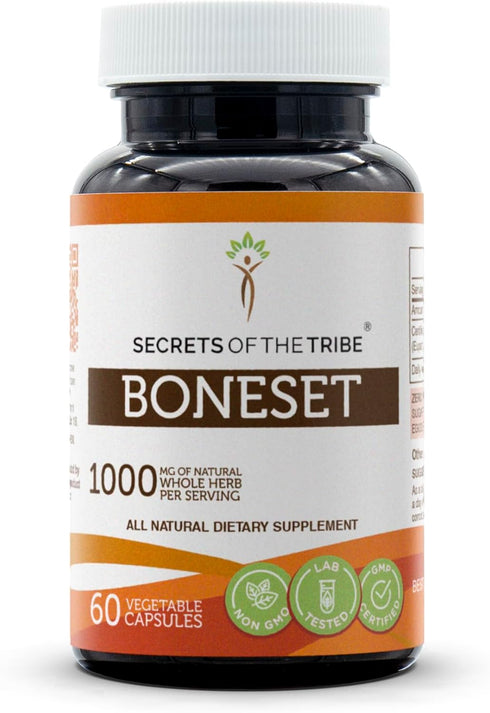 Secrets of the Tribe Boneset 60 Capsules, made with vegetable capsules and Boneset (Eupatorium perfoliatum) Dried Herb (60 Capsules)...