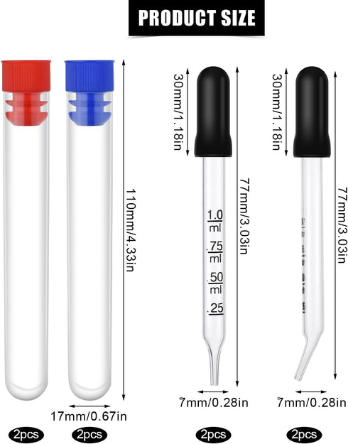 4pcs 1ml Dropper, Glass Dropper with Measurements Bent & Straight Tip Calibrated Accurate Dose Measuring Pipettes Dropper for Essential Oils, Feed...