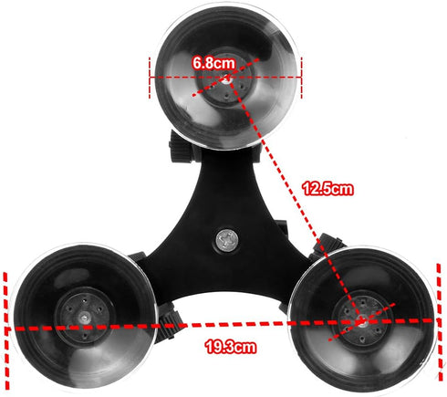 Camera Mount for Car - Camera Suction Mount - Car Mount Triple Suction Cup Mount with 1/4 Threaded Head 360 Degree Tripod Ball Head...