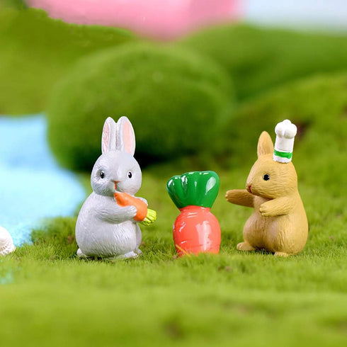 MAOMIA 12 Pcs Rabbit Figures for Kids, Bunnies Toy Set Cake Toppers, Miniature Rabbit Fairy Garden Figurines Collection Playset for Christmas Birt...