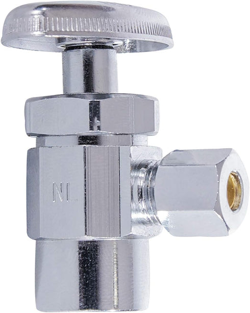 Everflow Supplies 71212PR-NL 1/2 X 3/8" CHROME PLATED No Lead BOXED ANGLE STOP VALVE WITH A SOLDER CUP AND A COMPRESSION CONNECT...