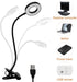 LED Clip On Light Reading Light, 10 Dimmable Brightness Gooseneck Clamp Desk Ring Light with Metal Bookmark for Reading Makeup Bedside (Size:Lamp+...