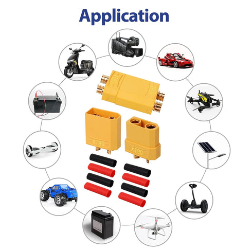 XT90 XT-90 Male and Female Bullet Connectors with 2M 14 AWG Silicone Wire, XT90 Plug Set for RC Lipo Battery Drone Electrical Cabinet LED Lighting...