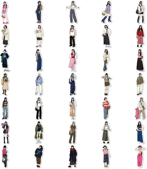 130pcs People Stickers for Journaling Supplies Modern Girls Style Stickers Vinyl Aesthetic Waterproof Scrapbooking Junk Journal Kit Stickers Adora...