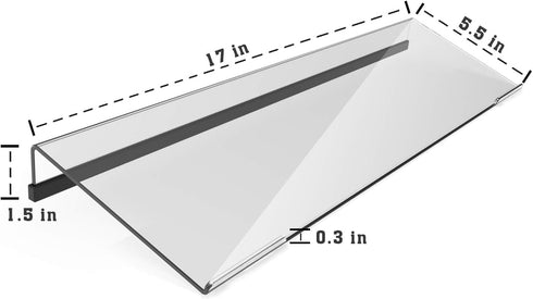 Acrylic Tilted Computer Keyboard Stand for Ergonomic Typing, Keyboard Tray Holder with Silicone Non-Slip Case, Clear...