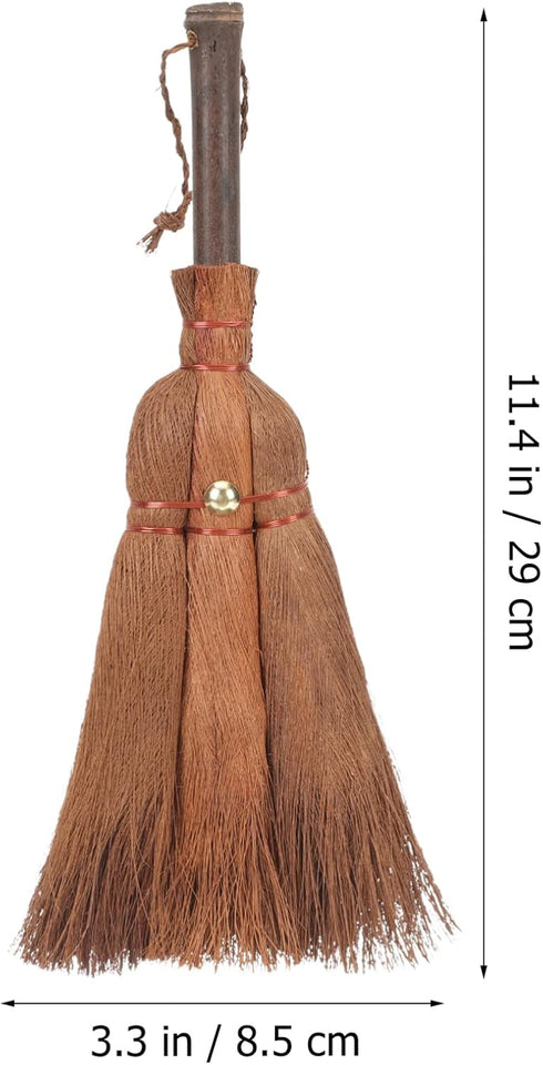 Witch Broom Palm Broom Mini Natural Whisk Broom Thai Desk Cleaning Computer Keyboard Broom Gongfu Tea Cup Duster for Home Tea Ceremony Tools Weddi...