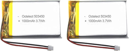 2PCS Octelect 3.7v 1000mah 503450 Lithium Polymer lipo Rechargeable Battery...