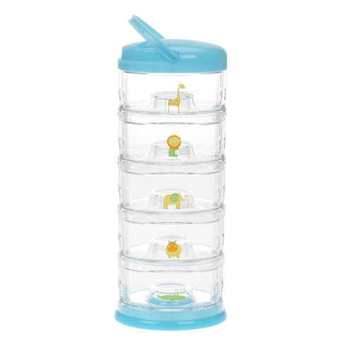 Innobaby Packin' Smart Stackable and Portable Storage System for Formula, Baby Snacks and more. 5 Stackable Cups in Blueberry Sorbet. BPA Free....