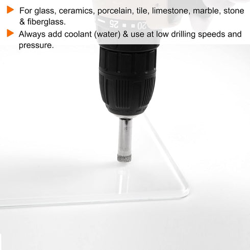 10pcs Diamond Drill Bit Set 1/4" - 1-1/4" (6mm-32mm) Hollow Drill Bits Hole Saw Set for Glass Tile Porcelain Ceramic Marble Bottles Pots Brick...