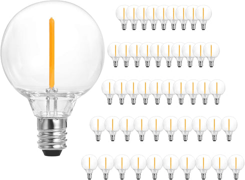 SUNTHIN 25 Pack G40 LED Bulbs, 1W LED Bulbs with E12 Base, 5 Watt Incandescent Bulbs Equivalent, Warm White 2700K, Replacement Bulbs for Globe Str...
