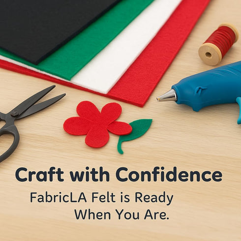 FabricLA Acrylic Felt Fabric | Soft, Non-Stiff Material | 72” Wide, 1.6mm Thick | Felt by The Yard for Crafts, Sewing, Padding & DIY Projects | Ha...