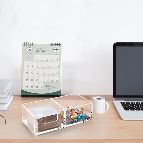Sticky Note Holder 2in1 Clear Acrylic Memo Holder for Desk Organization Office Home Post Pop Note Dispenser for 3x3 Note Pad Holder 1 PCS(SNH02)...