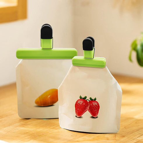 Chip Bag Clips 9pcs Air Tight, Heavy Duty, Sturdy Plastic Clips for Food Storage Assorted Sizes Food Bag Clips for Kitchen Snacks...