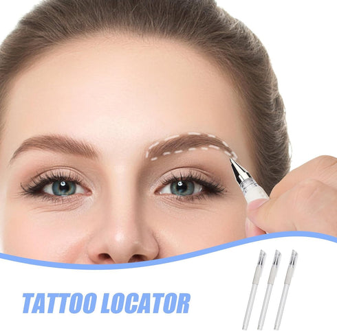 Skin Marker Eyebrow Tattoo Marker Position Outline Pen 3 Pcs, Waterproof Eyebrows Pencil Tattoo Makeup And Microblading Supplies, White Brow Marki...