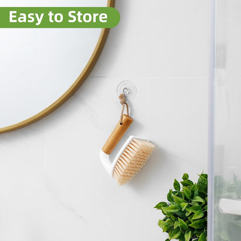 SUBEKYU Scrub Brush, Cleaning Brushes with Handle for Household Use, Heavy Duty Scrub Brushes for Cleaning Bathroom Shower Toilet Bathtub Tile Flo...