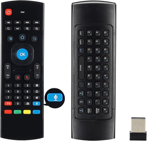 MX3 Air Mouse Voice Remote Control, 2.4G Multifunctional Mini Wireless Keyboard Air Mouse Remote for Android Smart TV Box, 3-Gyro&Gsensor, Project...
