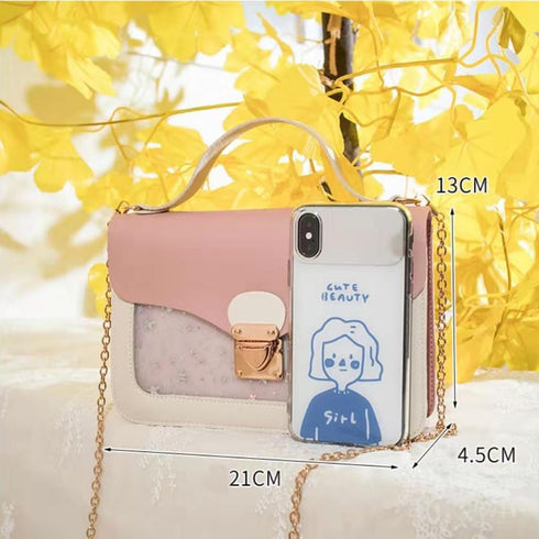Small Crossbody Purse for Women Chain Shoulder Handbag Mini Cute Cross Body Bag with Detachable Chain Strap...