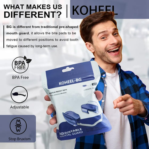 KOHEEL Mouth Guard for Teeth Grinding, Adjustable Dental Guard to Stop Bruxism, Night Guard, 2 Count (Medium)...