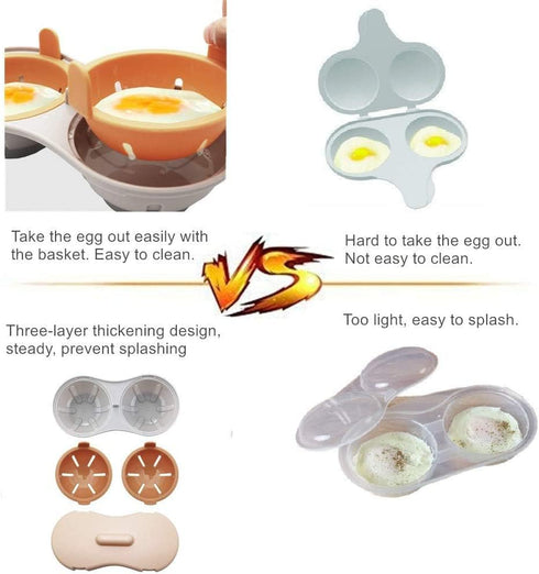 Microwave Egg Poacher, Poached Egg Cooker with Measure Cup, Dishwasher Safe BPA Free, Egg Maker Poached Egg Steamer Kitchen Gadget Mother Day Gift...