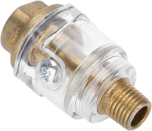 Oiler Lubricator, 1/4" BSP Mini In Line Air Tool Oil Lubricator, Oiler Compressor Pipe Automatic Lubrication for Pneumatic Tool Air Compressor Pip...