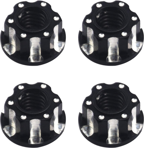4Pcs Hexagonal Nuts, M4 Aluminum Alloy RC Wheel Hex Nuts Compatible with HSP Sakura D3 D4 1/10 RC Car (Black)...