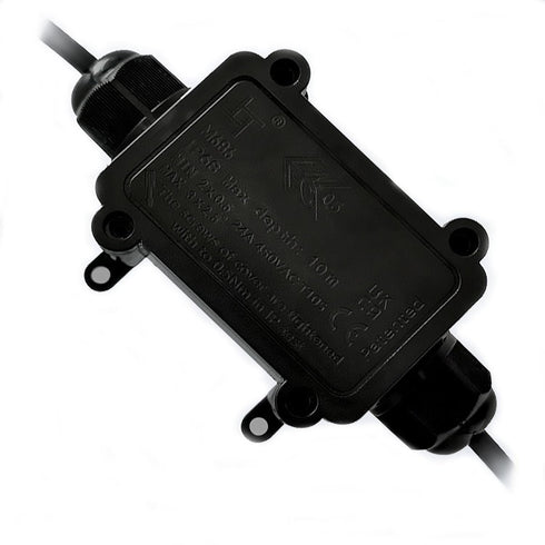 2pcs Waterproof Outdoor External 2 Way lP68 Electrical Junction Box Underground Cable Line Wires Power Cord Connector Protection...