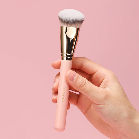 TEOYALL Flat Angled Foundation Brush, Large Dense Synthetic Bristles Kabuki Brush for Base Makeup with Liquid Cream Powder...