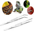 Kitchen Tweezers Long Tweezers Set, LEEFONE 2 PCS 12 Inch Stainless Steel Food Tweezers with Precision Serrated Tips for Cooking & Baking (Straigh...