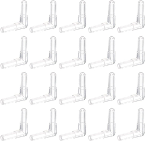 uxcell 50Pcs Aquarium Air Valve Connector, 13/64"(5mm) OD Transparent L-shaped Aquarium Airline Tubing Connector for Fish Tank Pond Air Line...