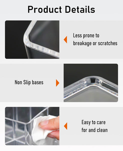 Makeup Organizer,Small Clear Makeup Brush Holder Organizer with 7 Slots for Vanity, Nail Polish, Lipstick, Bathroom Cosmetics Desktop...