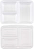 GoodCook Meal Prep Rectangle Three Compartment 20-Piece, White, Made without BPA...