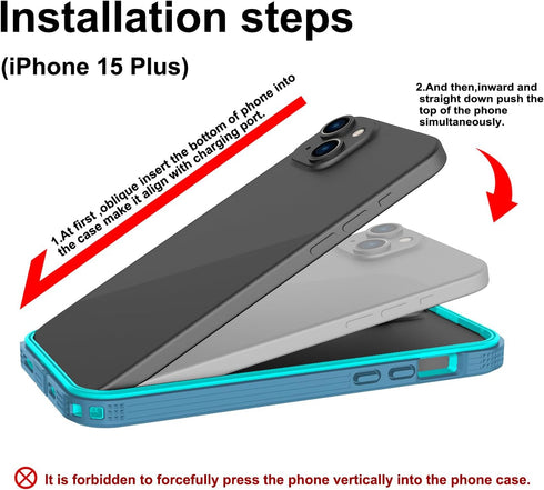 Phone Case Compatible with iPhone 15 Plus,Magnetic Waterproof DropProof DirtProof Snowproof Anti-Scratch Heavy Duty Full Body Protect Built in Scr...