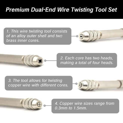 Wire Wrapping Tools Jewelry Making Tool Kit 3PCS DIY Twisted Copper Wire Tool for Wire Wrapping and Twisting Professional Jewelry Supplies and Acc...