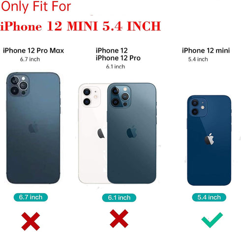 Ultra Slim Liquid Silicon Gel Case Compatible for iPhone 12 Mini 5.4 inch 2020 with Card Holder Sleeves Slot Anti-Scratch Shockproof Wallet Cover ...