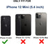 for iPhone 12 Mini Case with Belt Clip Holster, 2X Screen Protector, Heavy Duty Military Grade Full Body Shockproof Drop/Dust-Proof Rugged Protect...