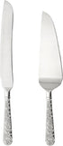 Dicunoy 2 PCS Wedding Cake Knife and Server Set, Silver Cake Cutting Set, Vintage Engraved Cake Cutter and Elegant Serving Spatula for Birthday, P...