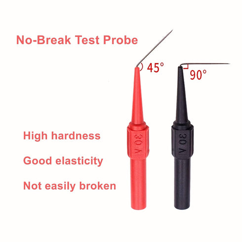 6 PCS Multimeter Test Probe Pins, 0.7mm Back Probe Kit,Auto Repair Test Leads of 4mmm Banana Plug Red and Black Non-Destructive Wire Piercing Prob...