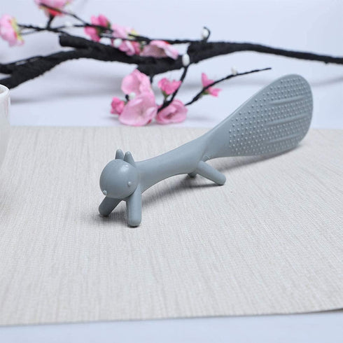 Plastic Squirrel Shaped Non Stick Rice Paddle Spoon Gray...