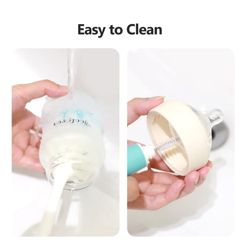 Yooforea Silicone Coated Glass Baby Bottle, 6M+ Fast Flow Nipple I Anti-Colic, Wide Neck, Stable Base I Medical-Grade Silicone Coating for Shatter...