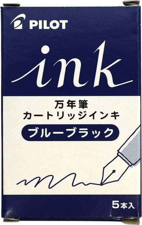 Kakuno Pilot Fountain Pen Fine Print Transparent Body Black Ink FKA-1SR-NC with 5 Blue Black Refill and Original Stylus Ballpoint Touch Pen......