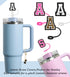 ?3 +3) Nuozme Straw Cover Compatible with Stanley Tumbler Cup 3PCS Letter Straw Caps Toppers with 3 Initial Butterfly Charms Name ID For Stanley 3...